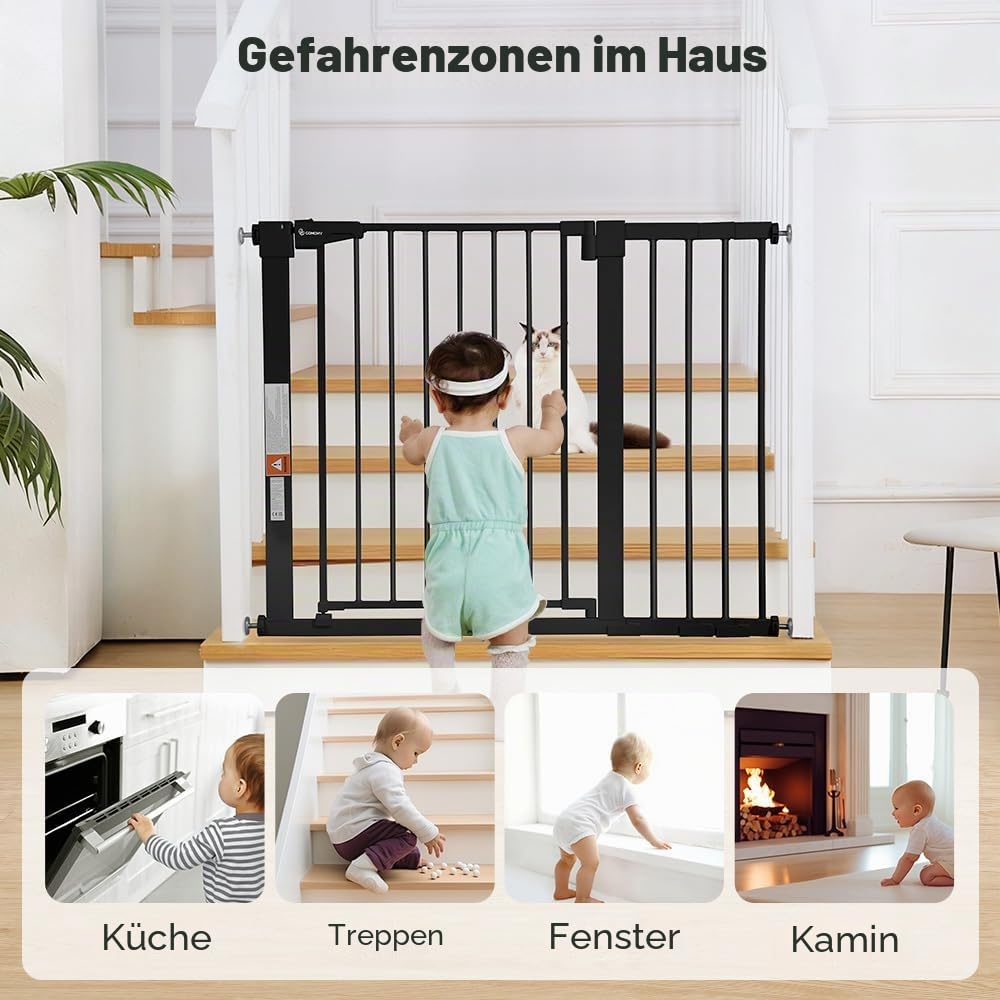 Absperrgitter für Kinder, 76cm Hoch x 110cm Breit Schwarz