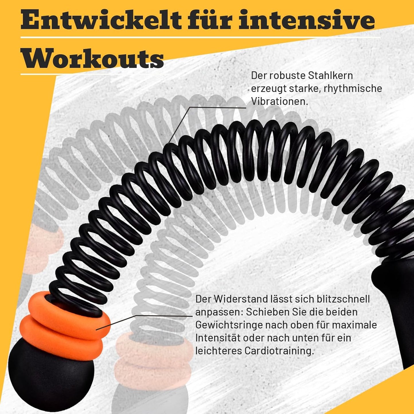 Verstellbare Seillose Battle Ropes, Schwarz