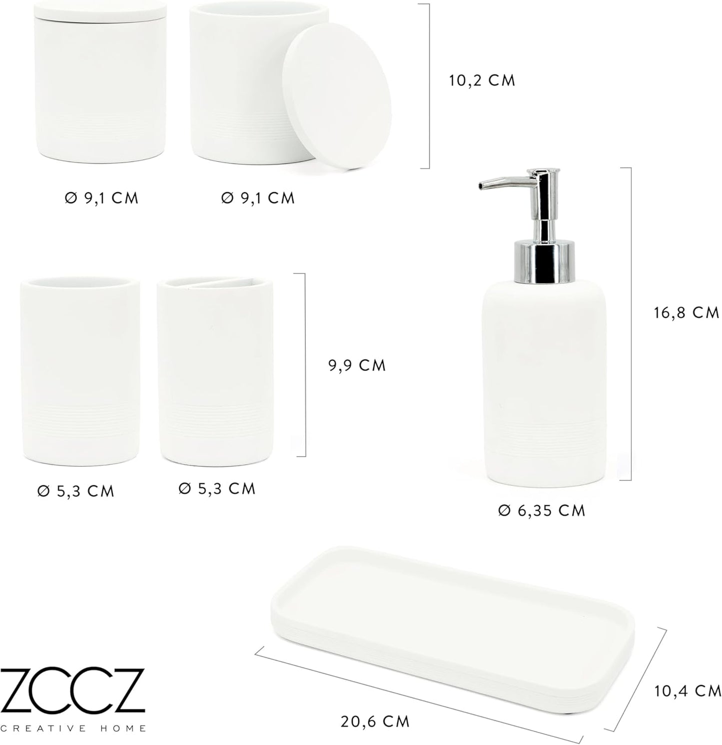 6-teiliges Badezimmer-Organizer-Set, Neues Weiss