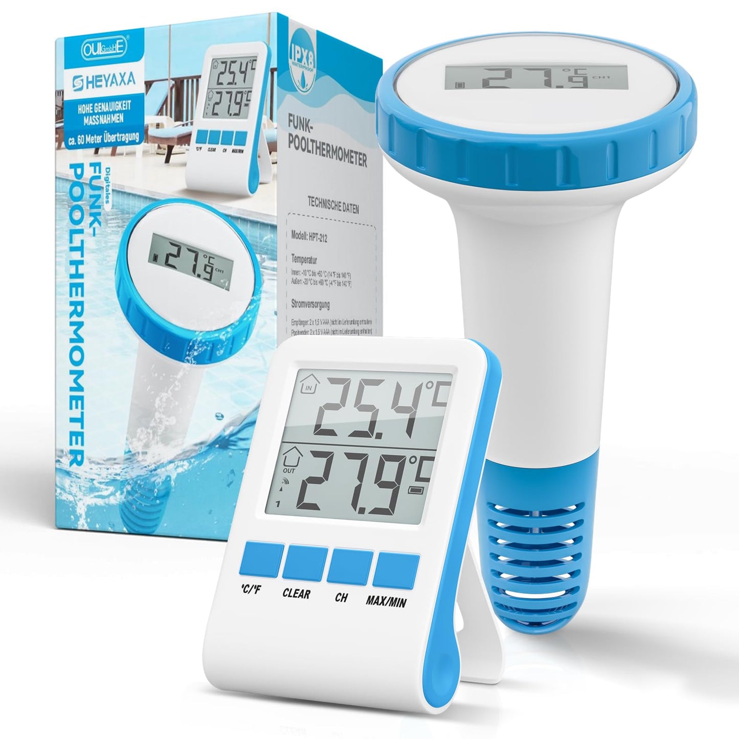Schwimmendes Digital-Poolthermometer, HL-3