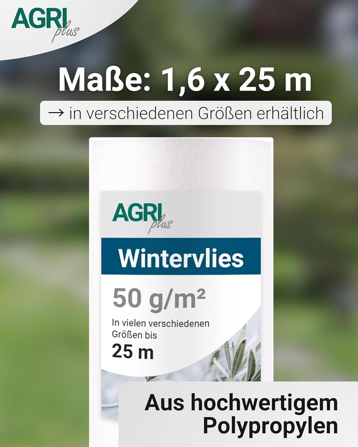 Winterschutzvlies 50 g/m², reissfest & atmungsaktiv, 1,60 x 25 m