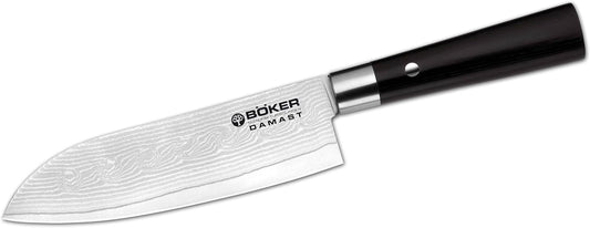 130417DAM Damastmesser, Damast Black Santoku Kochmesser