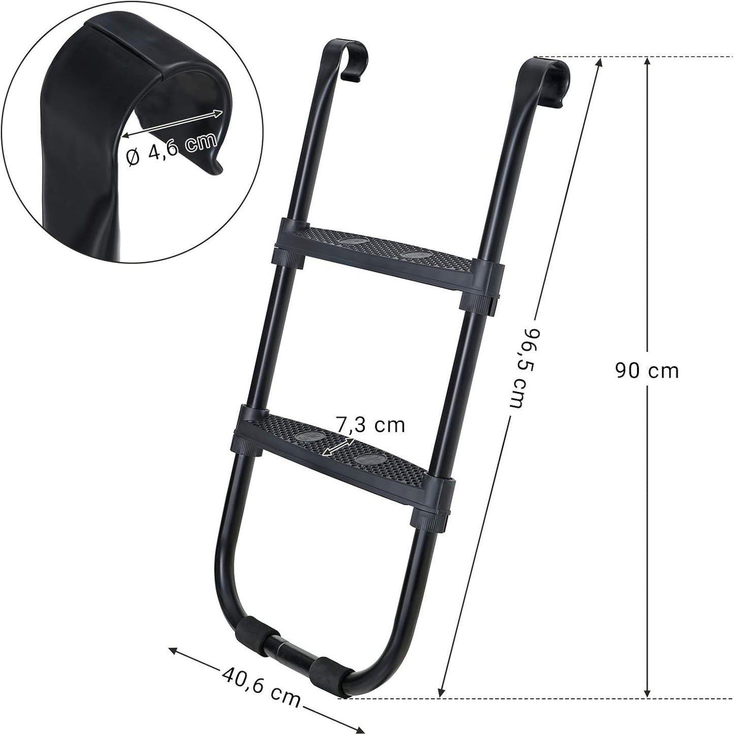 Trampolinleiter mit rutschfesten Stufen, 96.5 x 40.6 cm