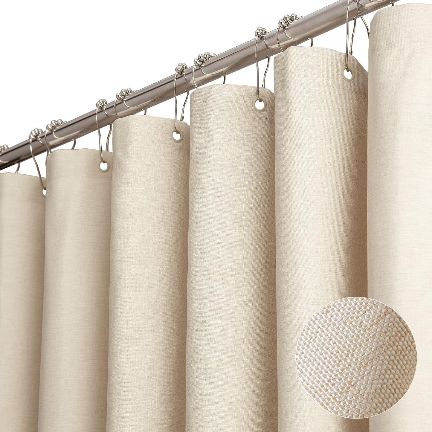 Wasserdichter Duschvorhang, H200 x B240 cm (1er Pack) Beige