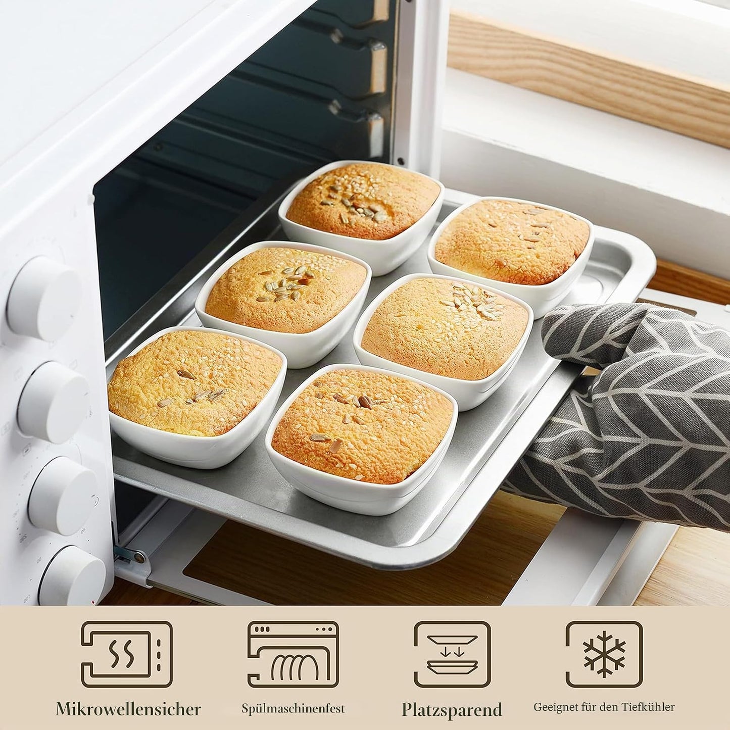 12-teiliges Mini-Dessertschalen-Set Serie Ramekin.Dish, 170 ml Weiss