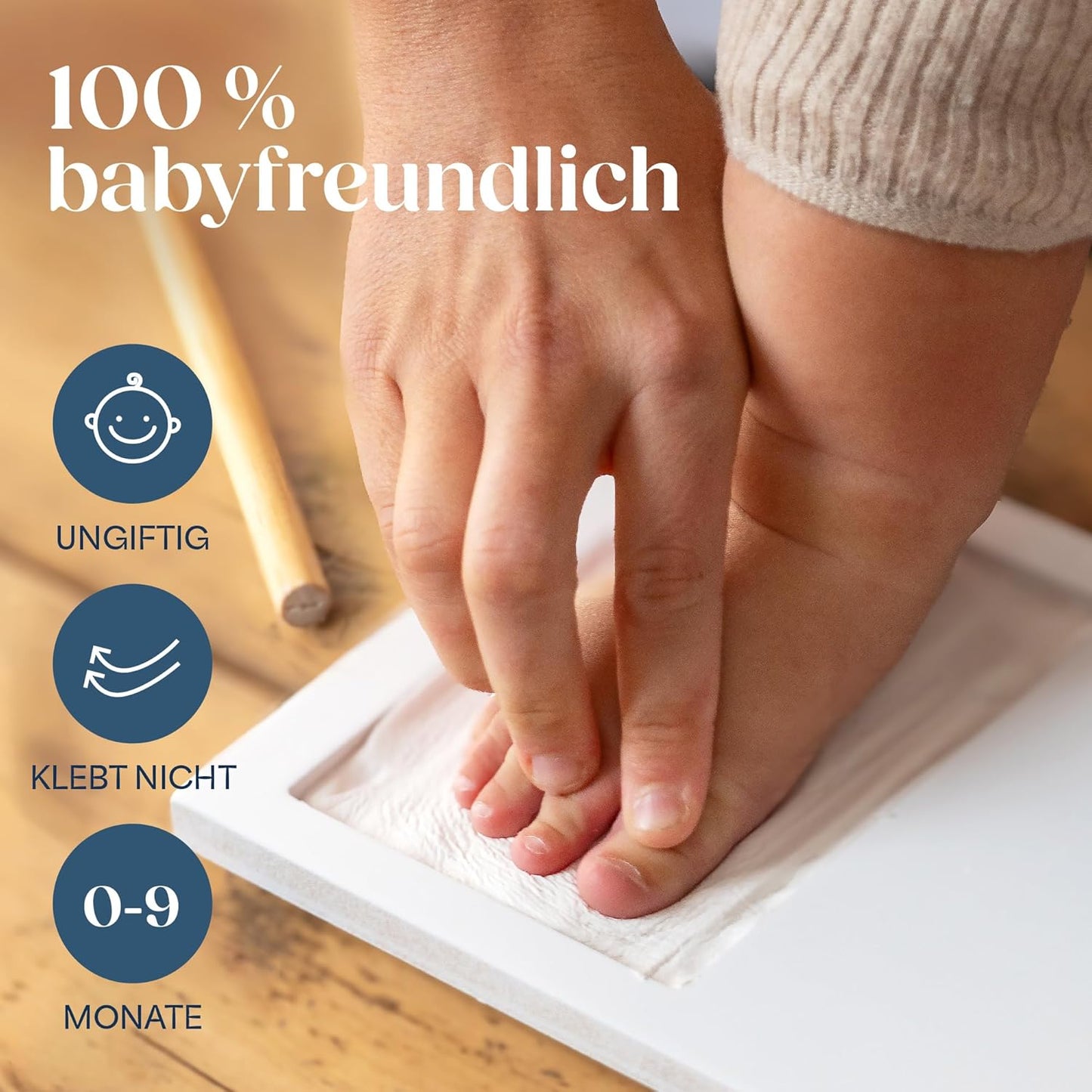 Baby-Abdruckset mit Bilderrahmen & Schablonen, Baby-Abdruck-Set