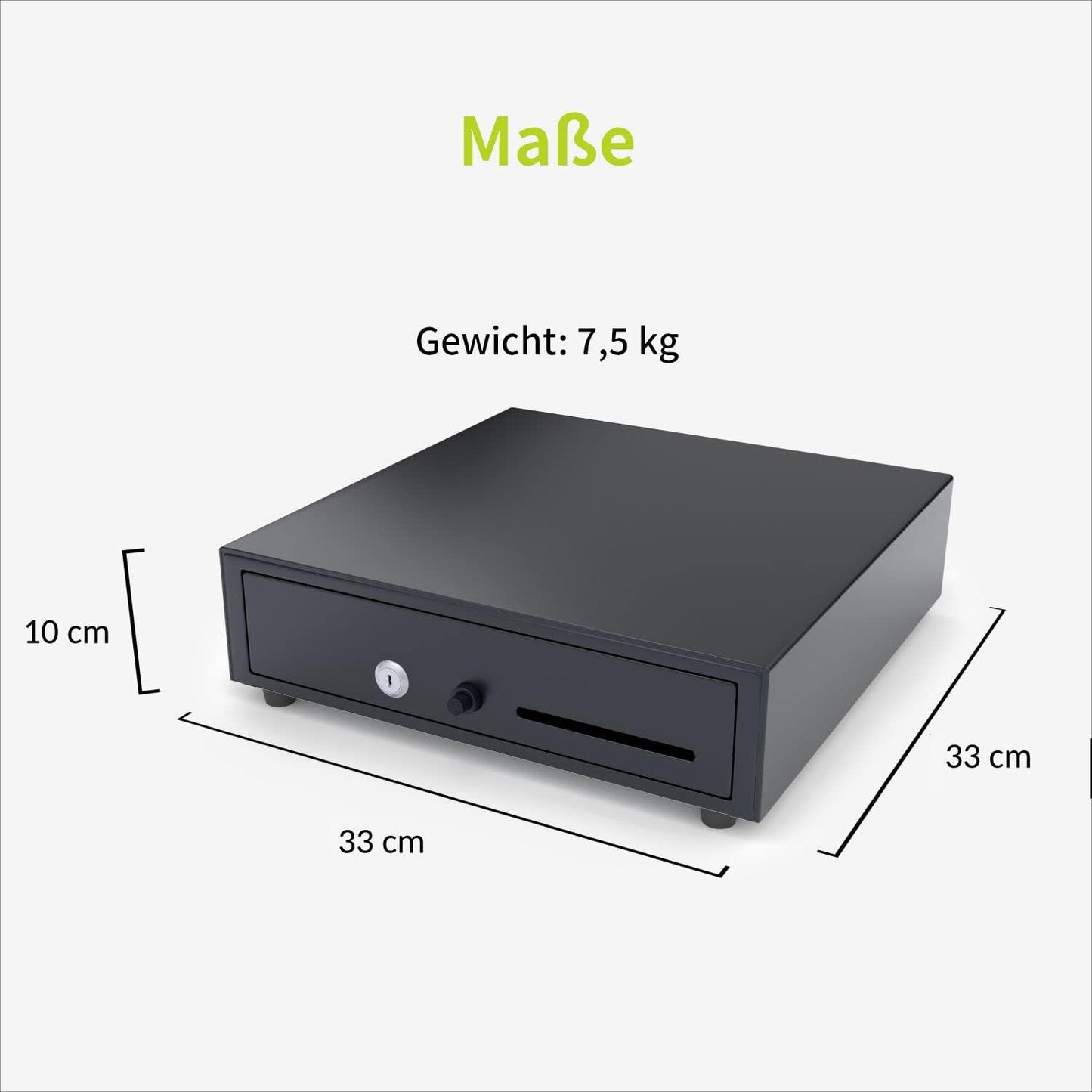 AC335PBK Kassenschublade mit Druckknopf, Öffnen mit Drucktaste 33 cm