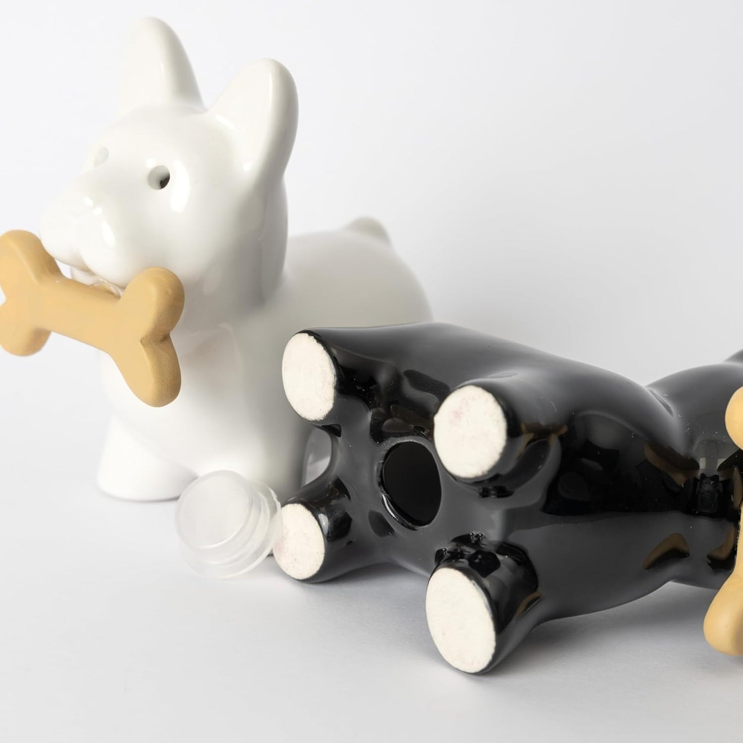 Salz- und Pfefferset im Hundedesign, Hunde, Schwarz und Weiss