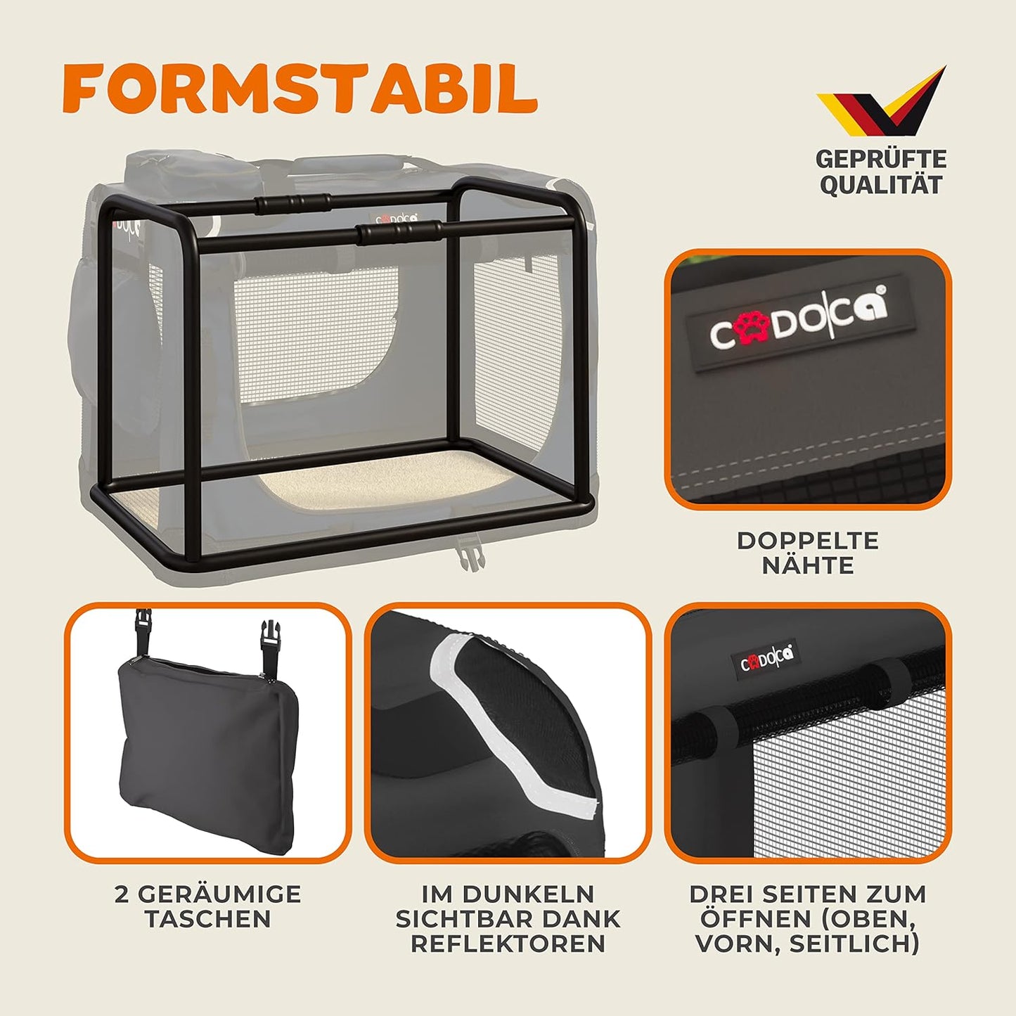Hundetransportbox, L 82 x B 56 x H 58 cm, Anthrazit