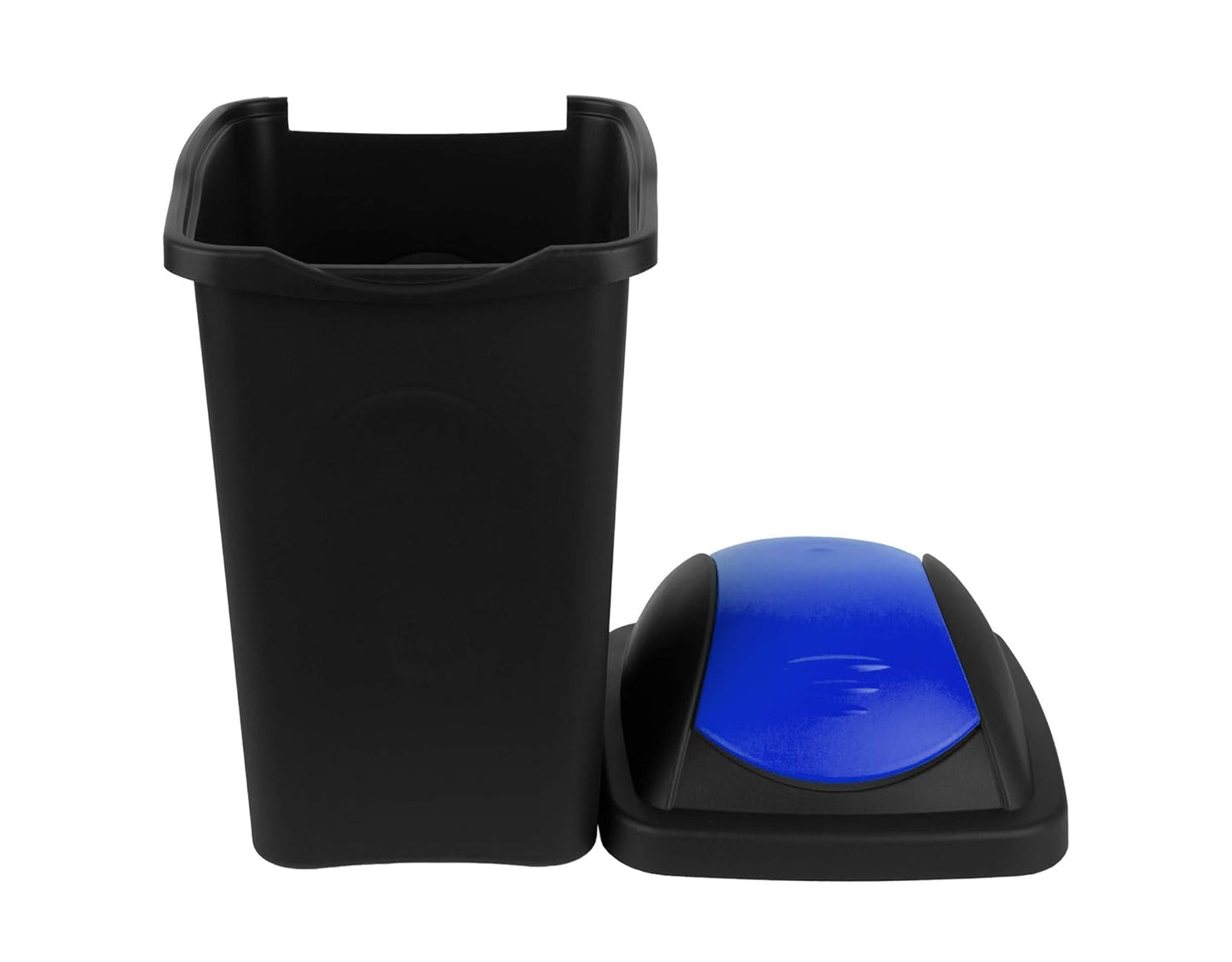 Mülleimer mit Schwingdeckel, 60L, Schwarz Blau 60 L