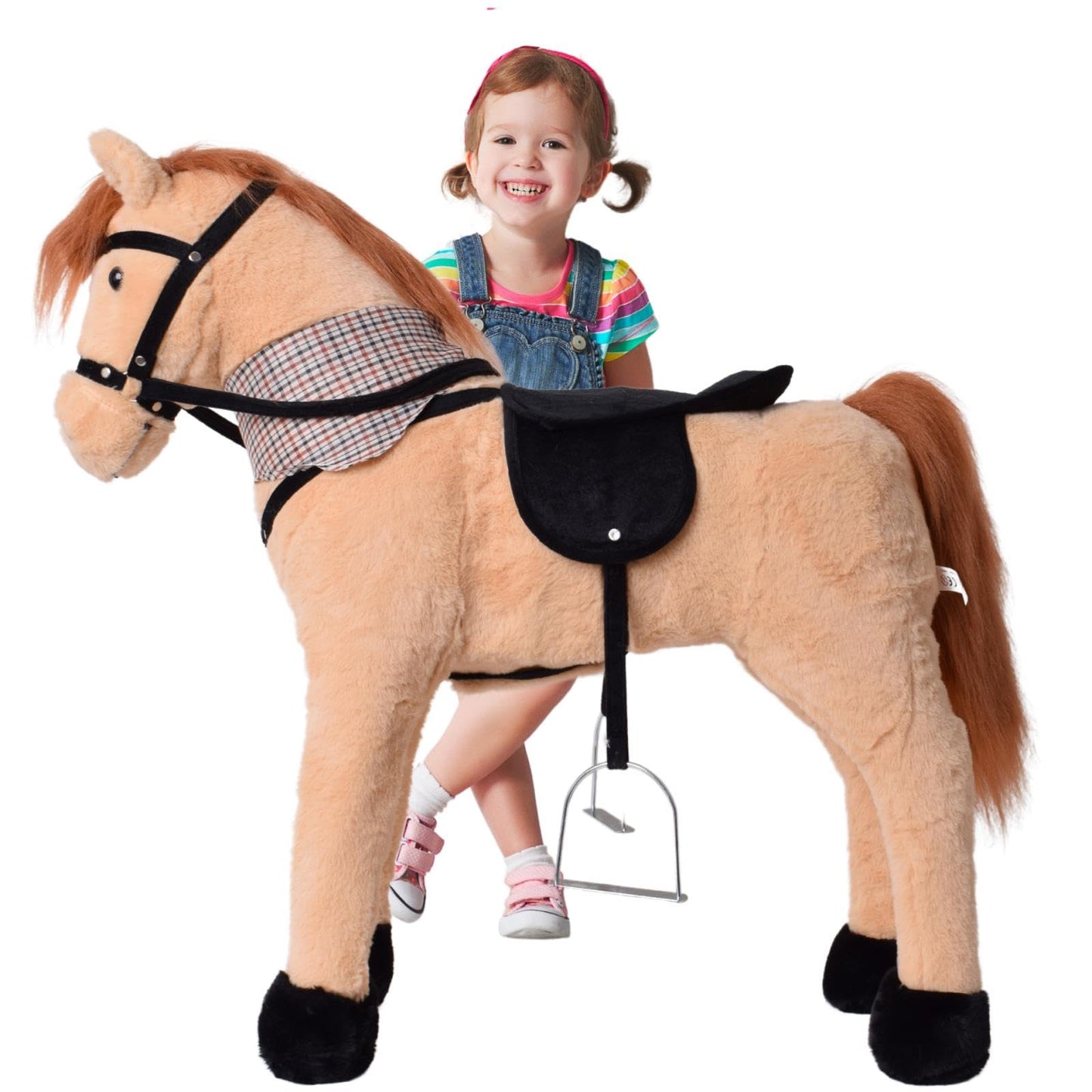 Reitpferd mit Sattel, Zaumzeug und Sound