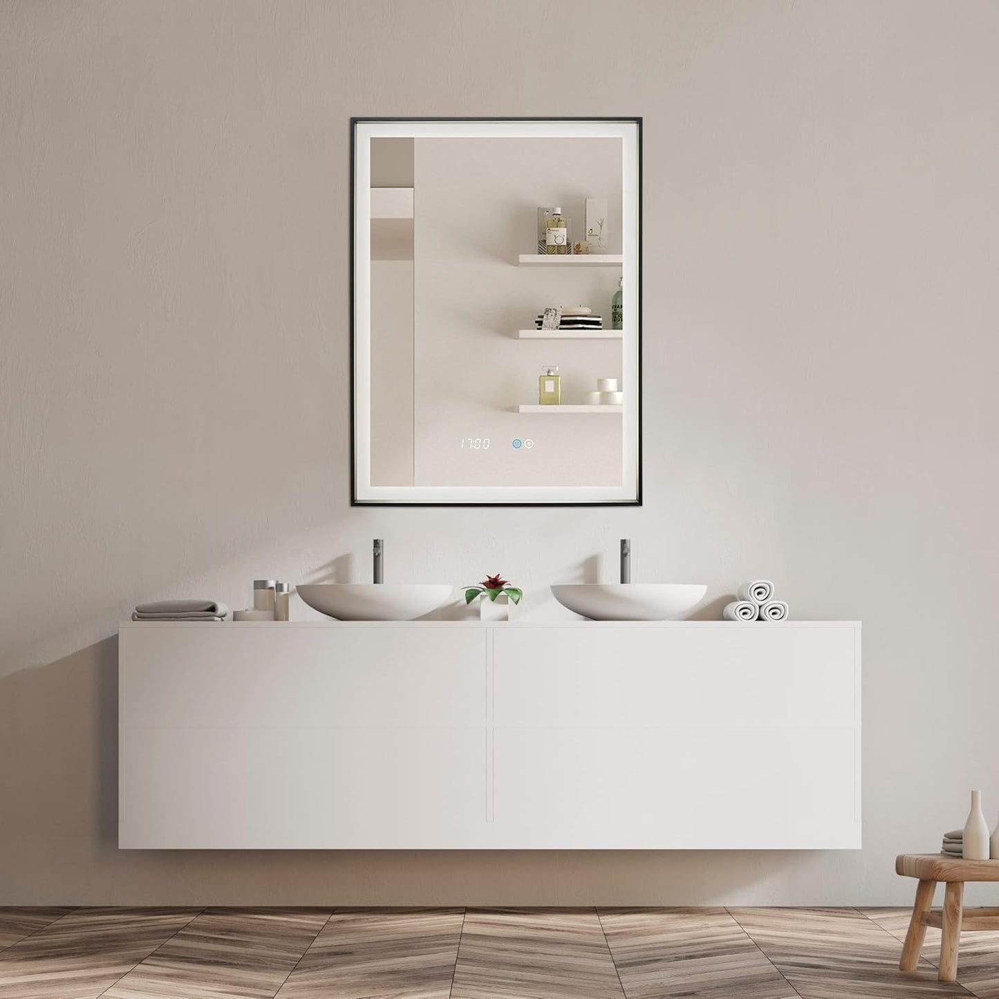LED Badezimmerspiegel mit Touch- & Antibeschlag-Funktion, Typ 4, Typ 4 60x80 cm