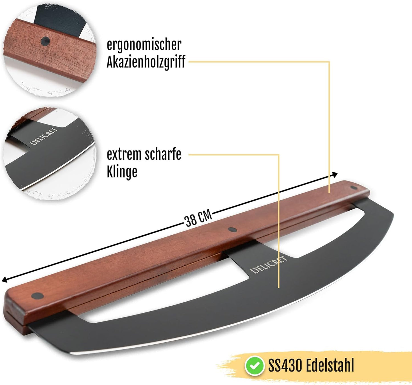 Pizza Wiegemesser Black Line-Serie