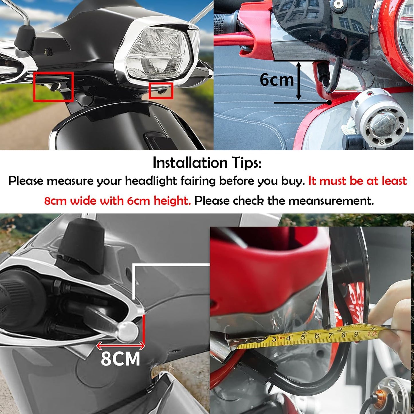 Scooter Windschutzscheibe für Vespa Primavera (2017-2022), Clear-Tall-Bildschirm