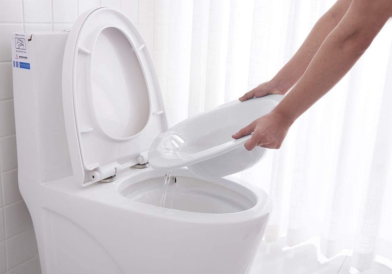 Tragbares Sitzbad für Toiletten, 2,2 Liter, Weiss