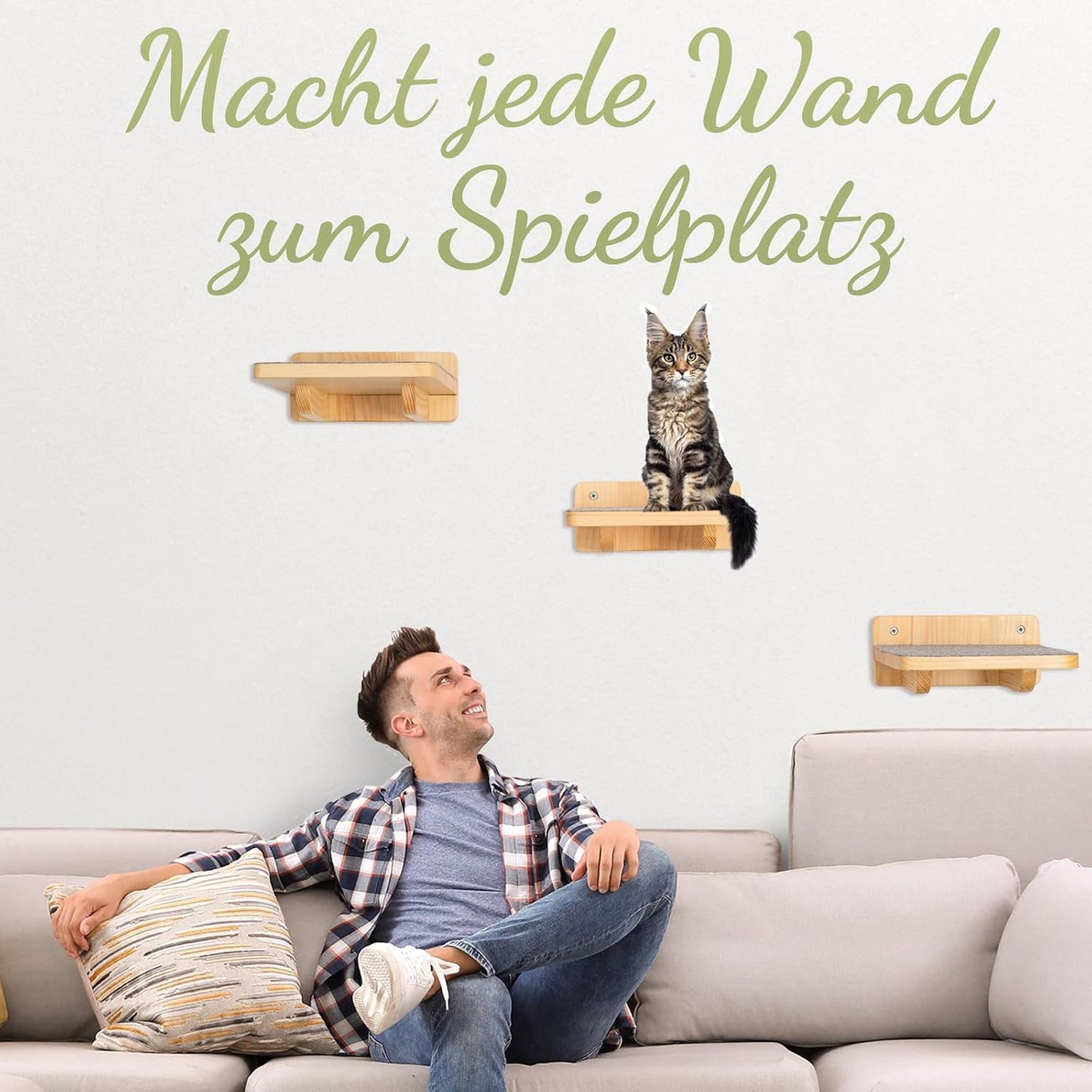 Wand Katzentreppe 3er-Set XL