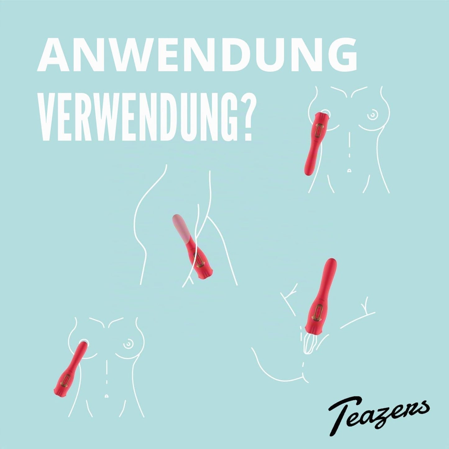 Vibrator mit Klitorisstimulator, Rot