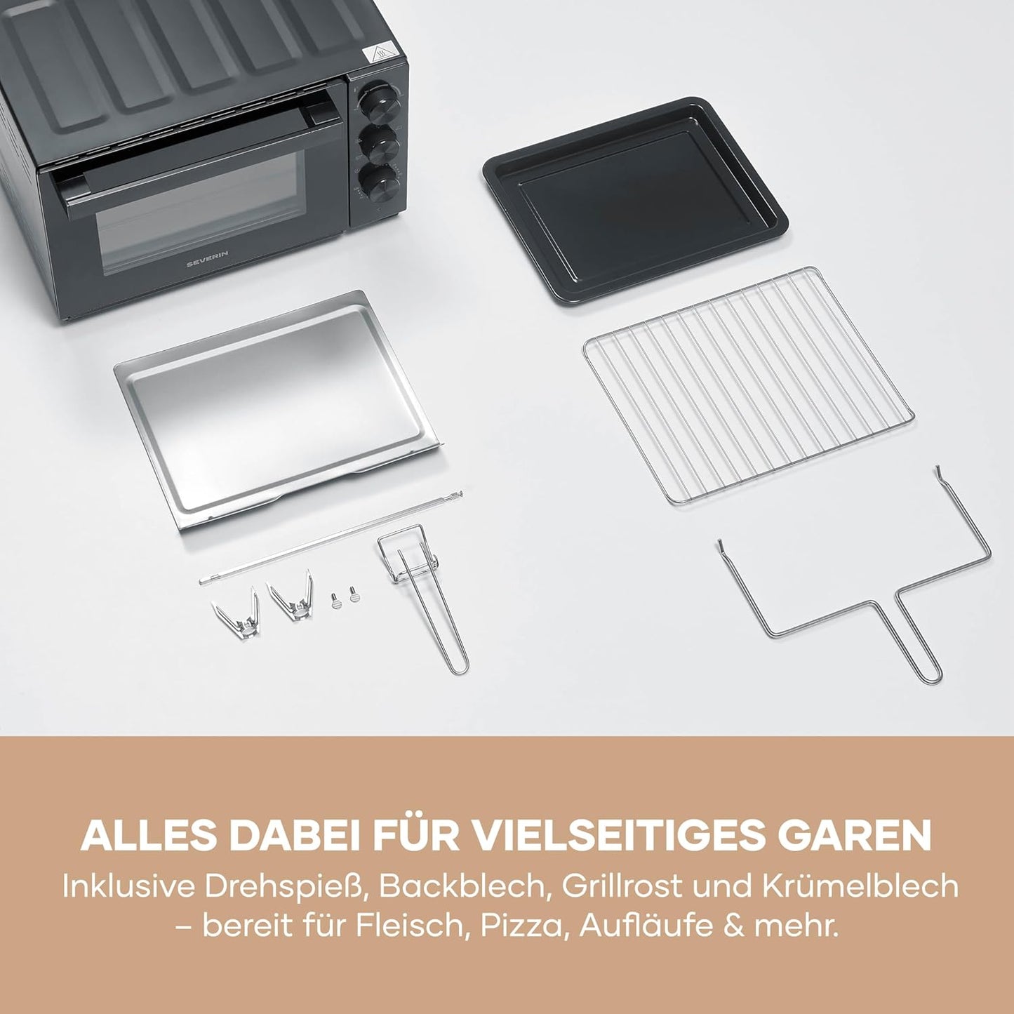 Back- und Toastofen mit Umluftfunktion (30 L, 1600 W)