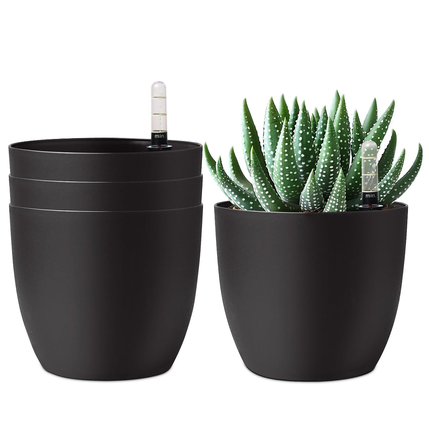 Selbstwässernde Blumentöpfe, Schwarz 15.5*13cm