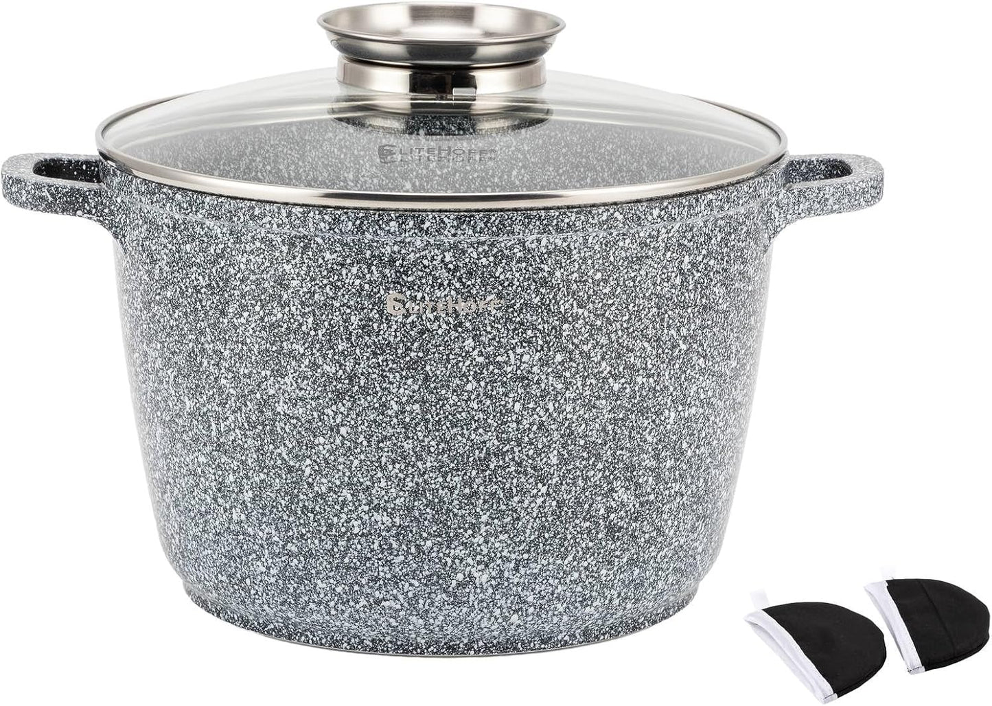Suppentopf mit Antihaftbeschichtung, Grau 6,5L Ø 24 cm