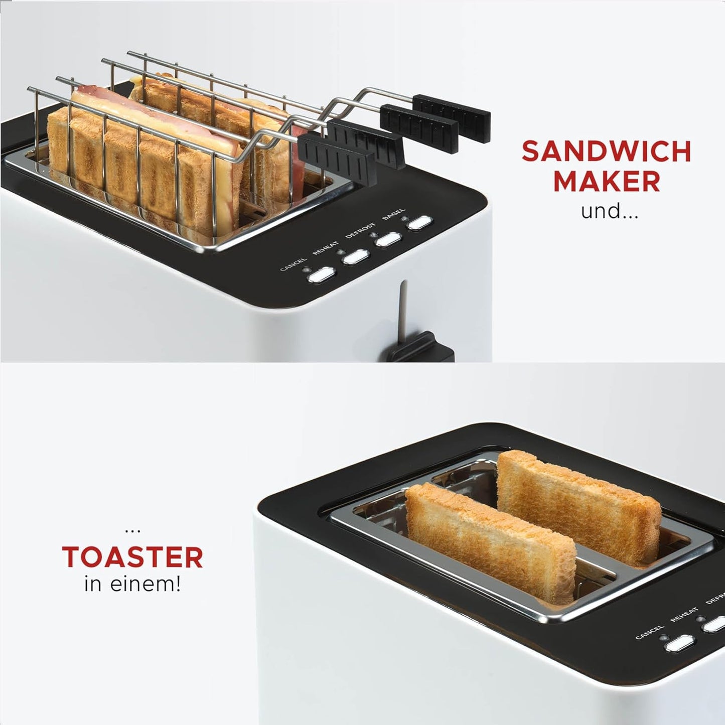 Sandwich-Toaster mit Bagel-Funktion