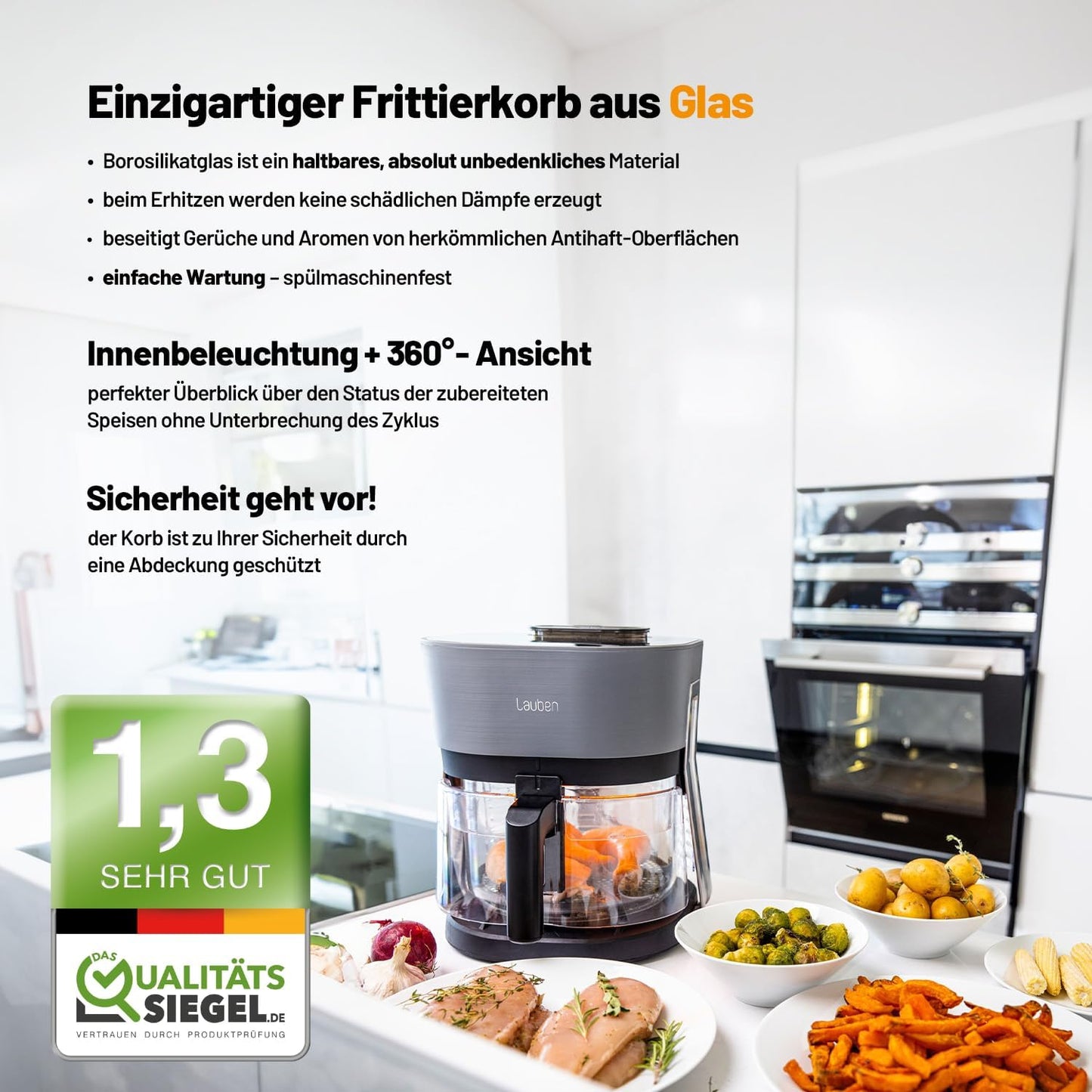 Heissluftfritteuse mit Dampffunktion (4,5L)
