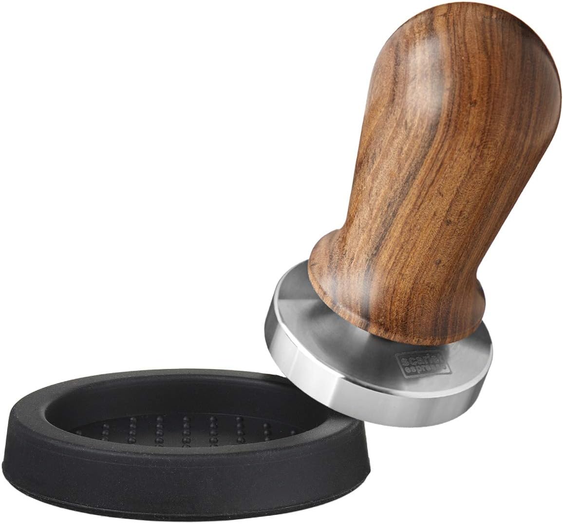 Espresso Tamper-Set Perfetto mit Tamperablage und Kalibrierung, Set (54 mm + Tamperablage) Sandelholz - Braun