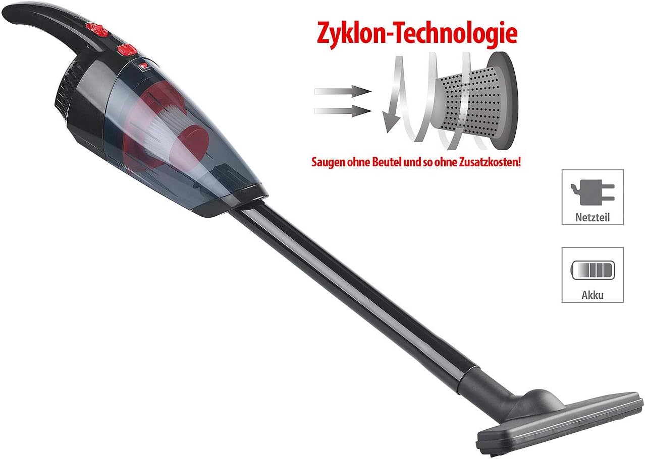 2in1 Akku-Zyklon-Hand- und Bodenstaubsauger