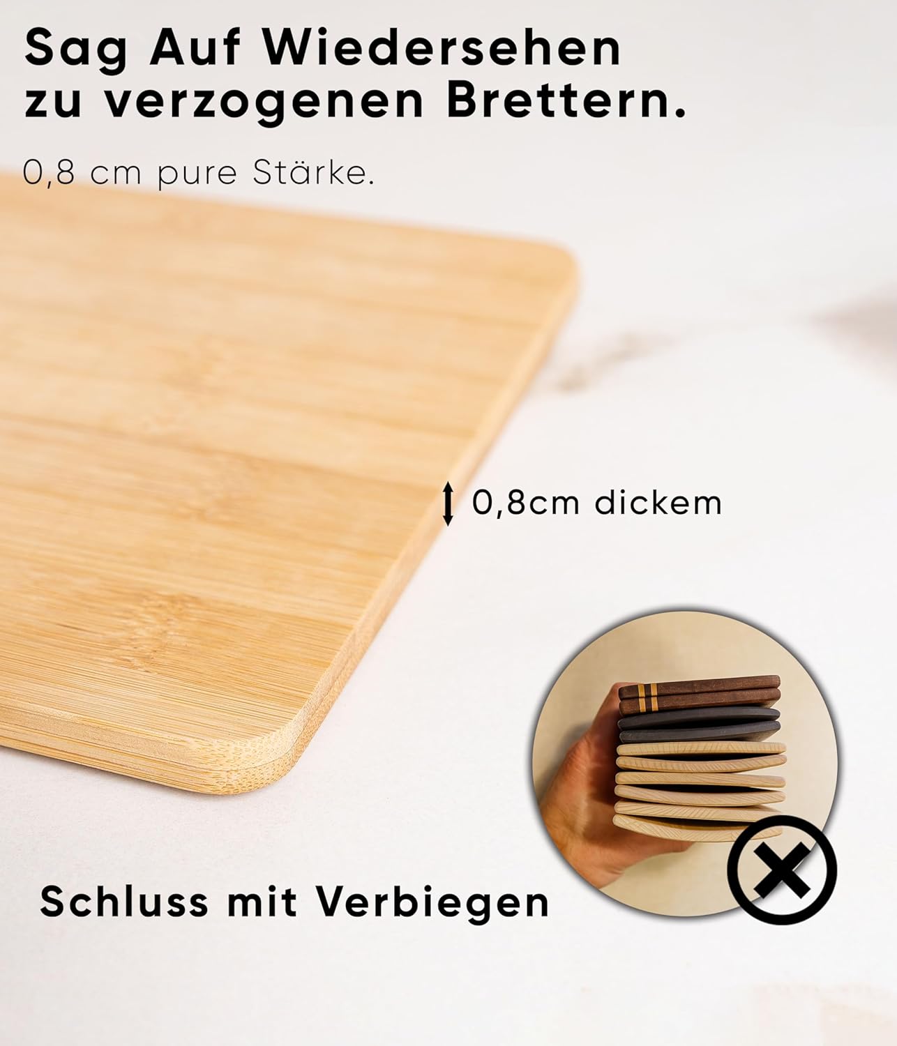 Vesperbrett-Set, 6er Set, Bambusholz