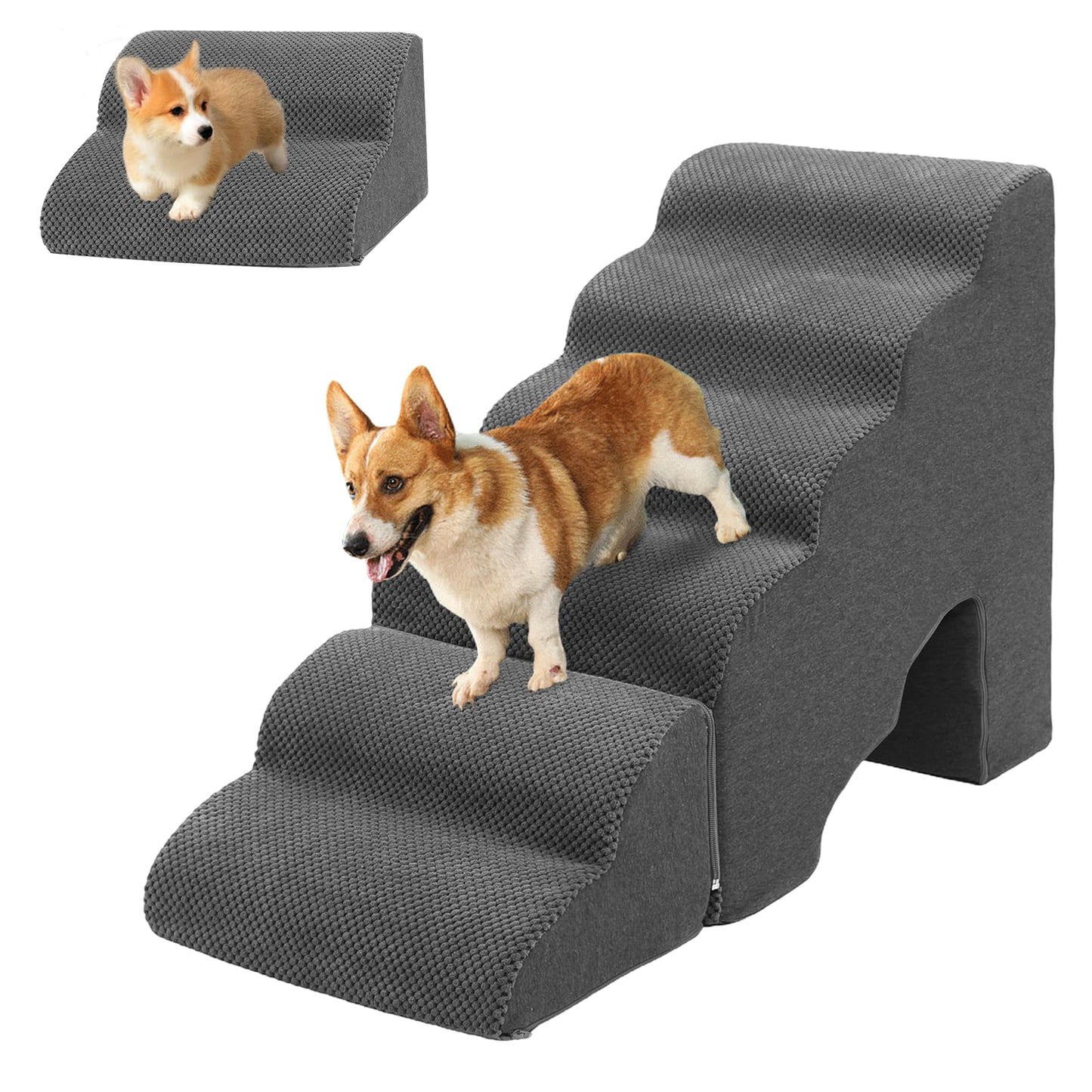 Haustiertreppe für kleine Hunde, 6 stufen Grau 6 Stufen
