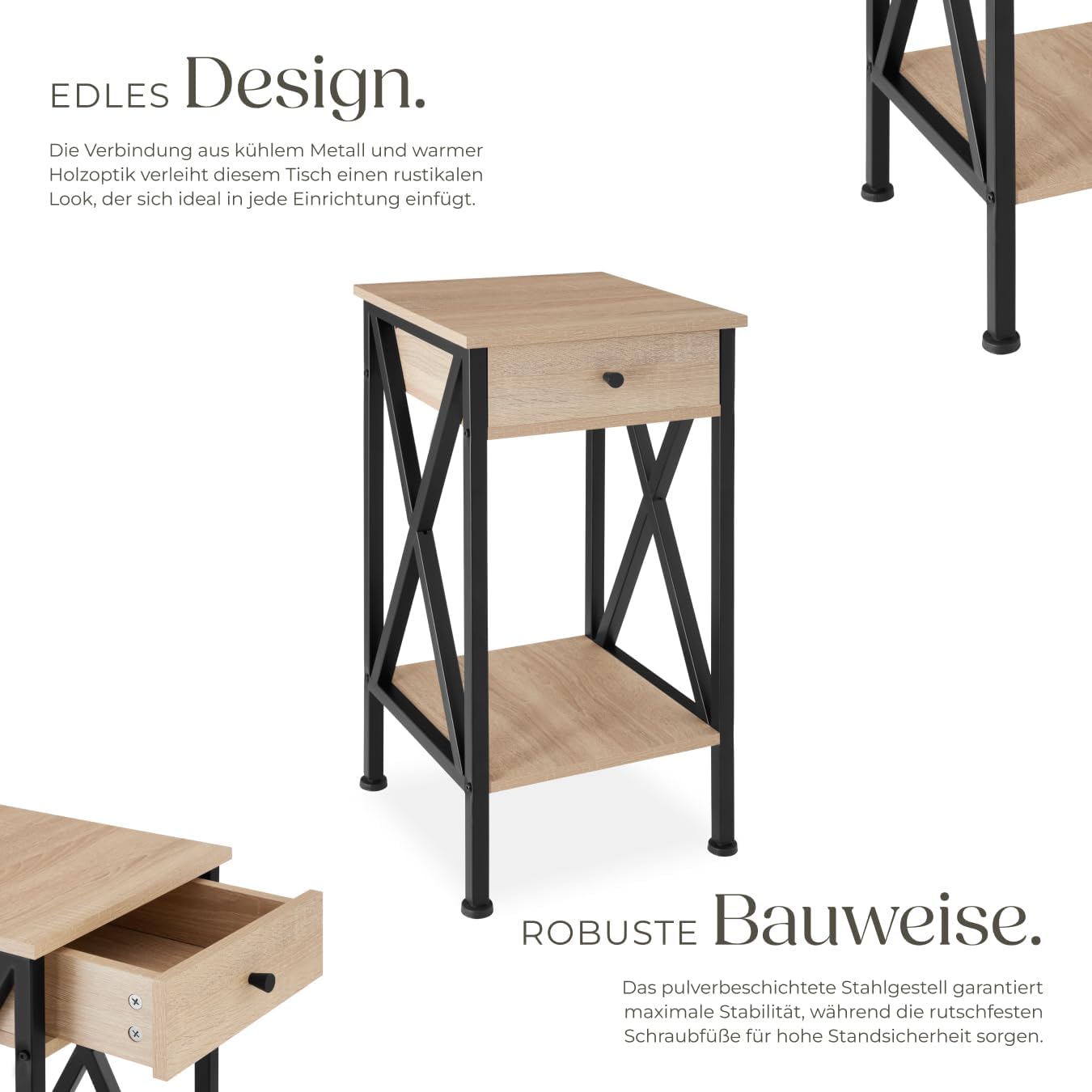 Beistelltisch Dayton, Dayton Industrial Holz Hell, Eiche Sonoma