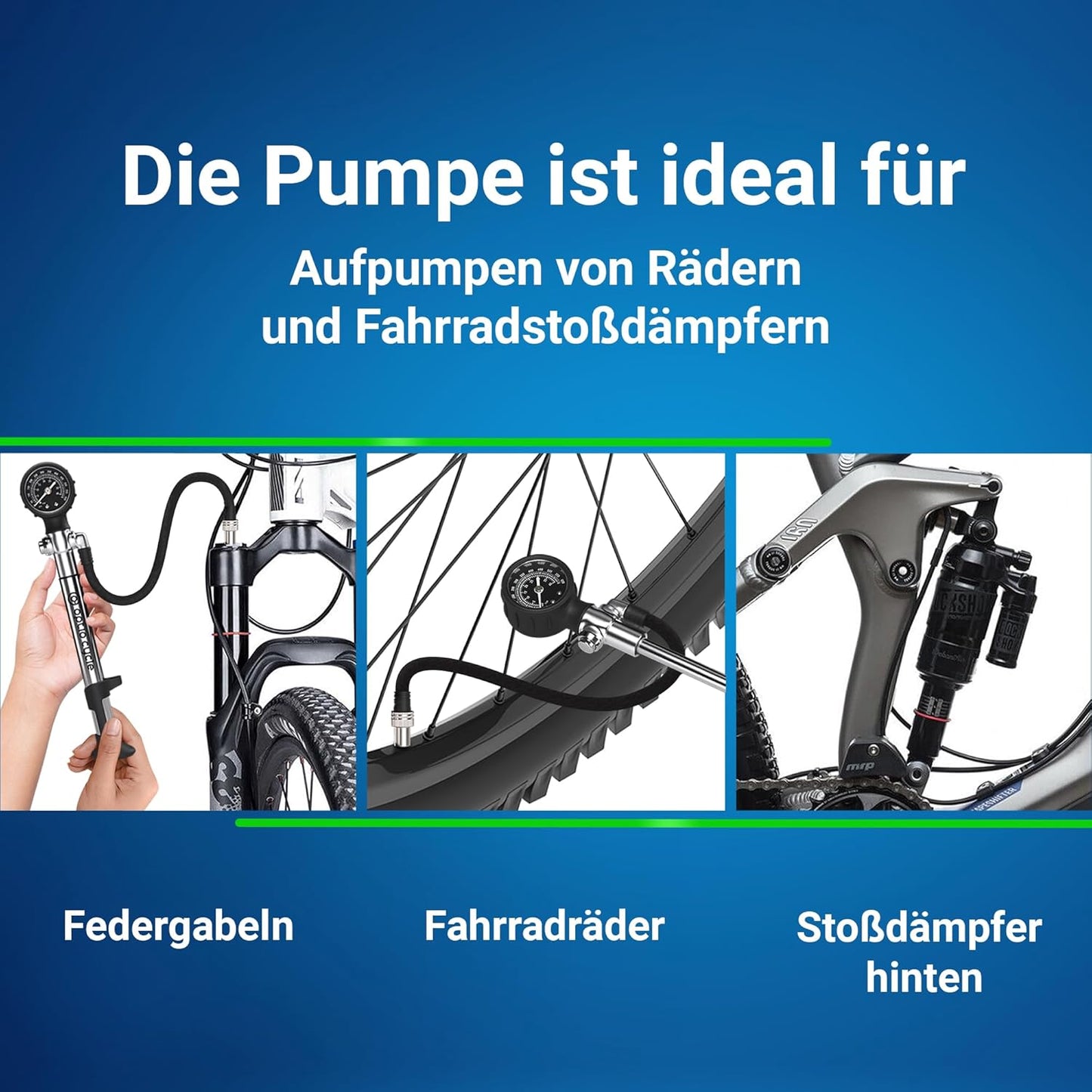 Hochdruck Dämpferpumpe Velo, 600 PSI / 40 Bar