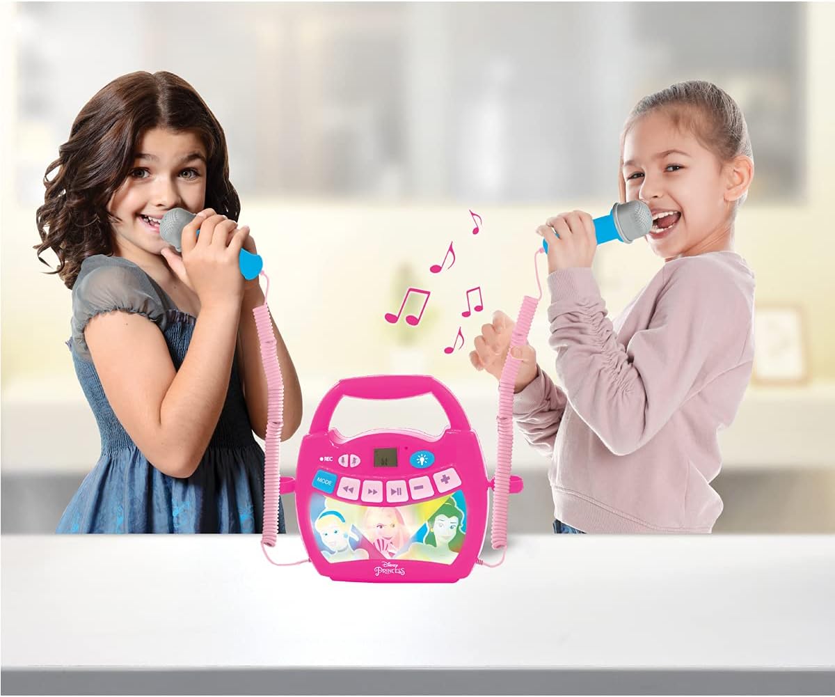 Disney Prinzessin Bluetooth Lautsprecher mit Lichteffekte und Mikrofonen, Batterie wiederaufladbar, Disney Prinzessin