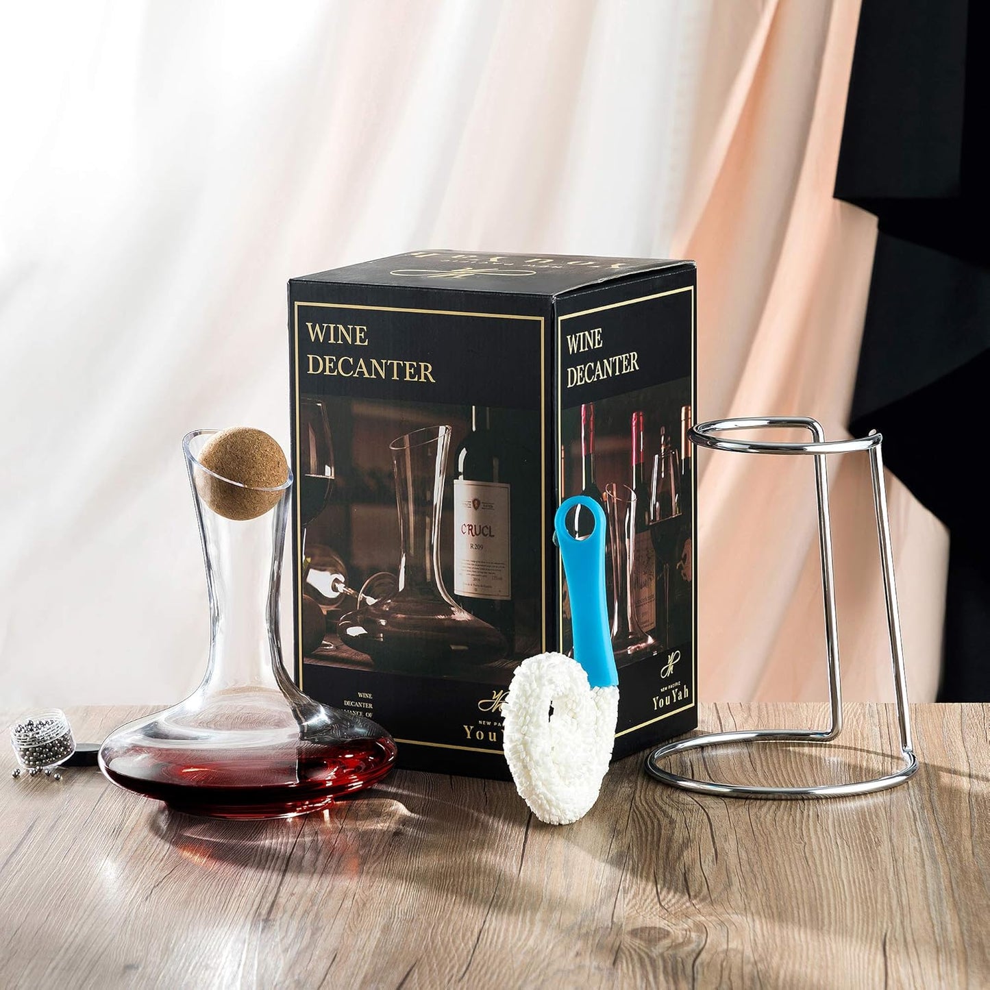 Weinkaraffen-Set mit Zubehör, Transparent