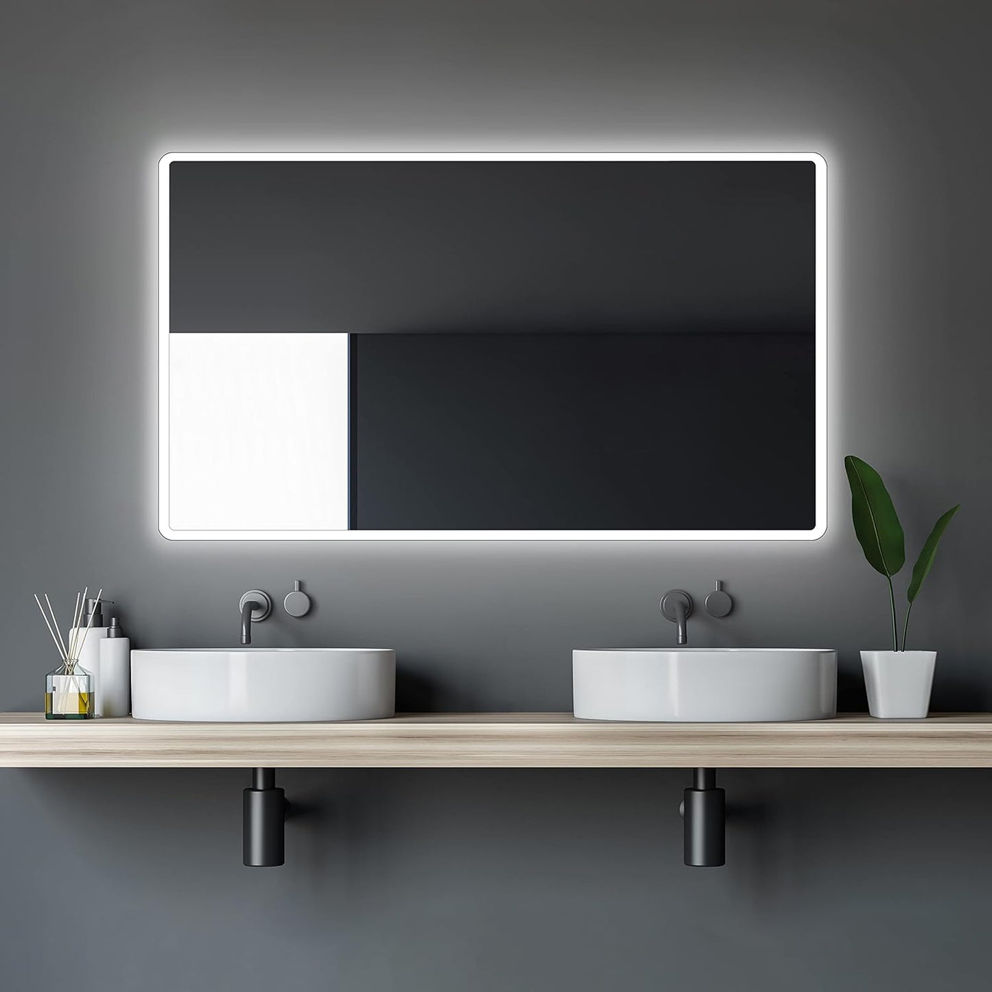 Badspiegel mit Beleuchtung, 120L x 70B cm