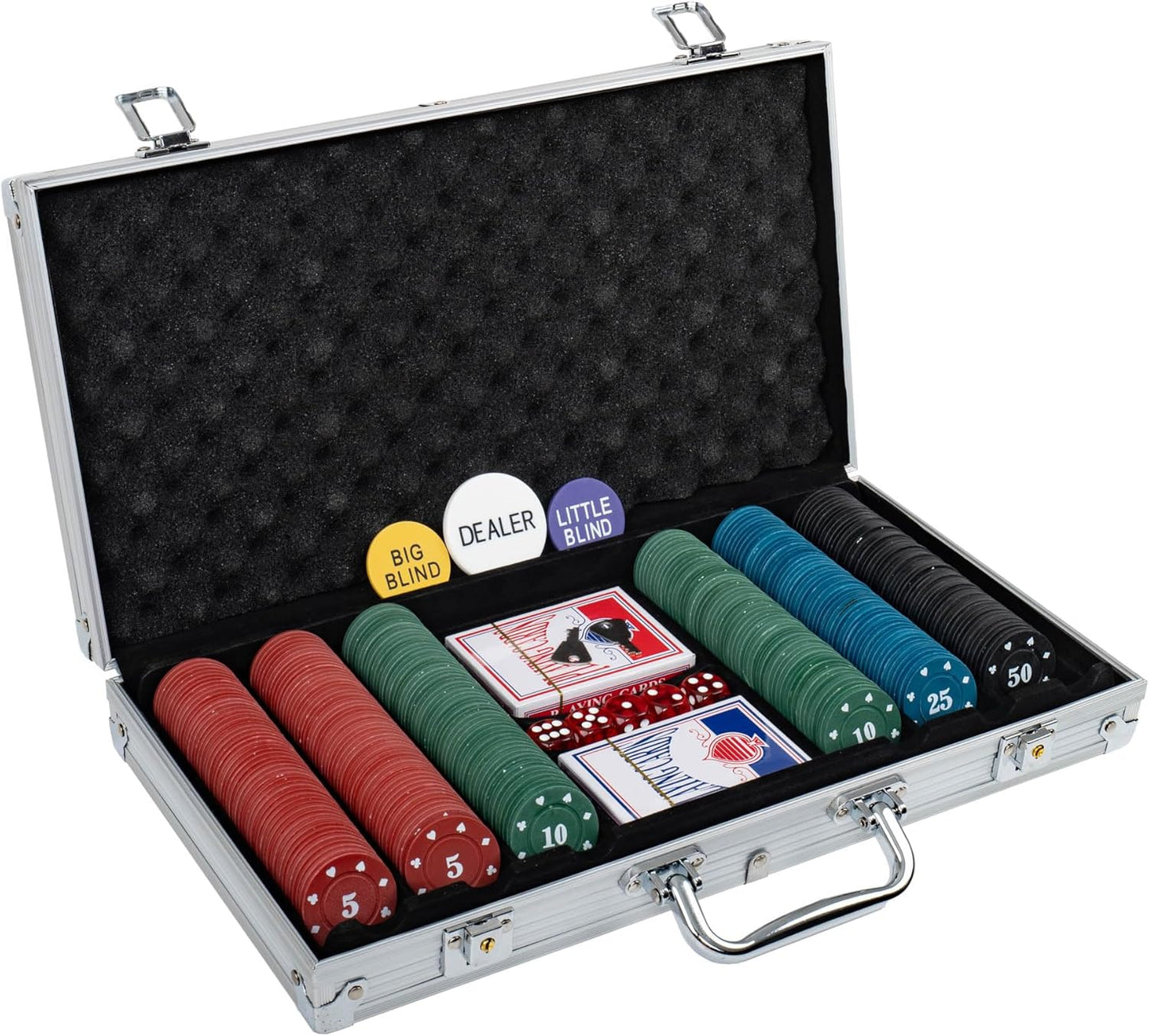 Pokerkoffer Set mit 300 Chips, 300 Chips
