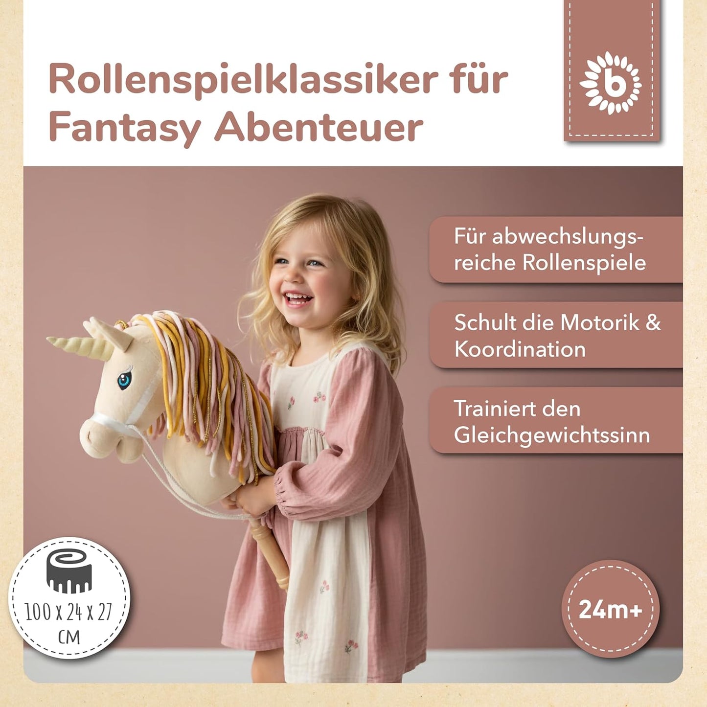 Steckenpferd Kinder Einhorn Aurora, Aurora