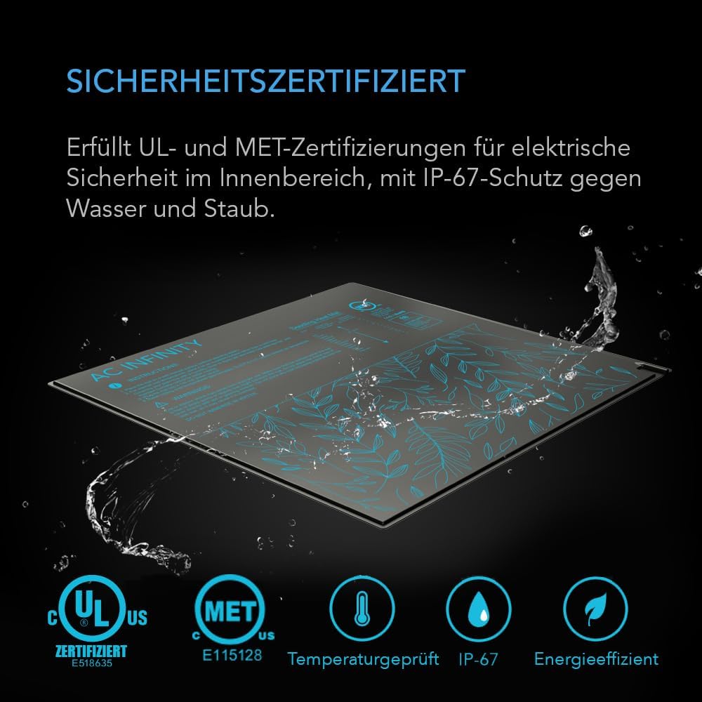 Heizmatte mit digitalem Thermostat, 25 x 52,7 cm, Digital Thermostat