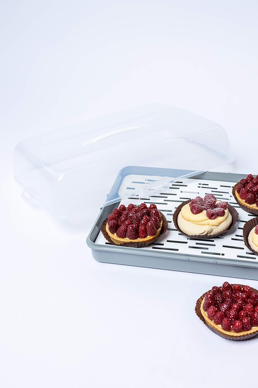 Rechteckiger Kuchenbehälter, rechteckig Grau
