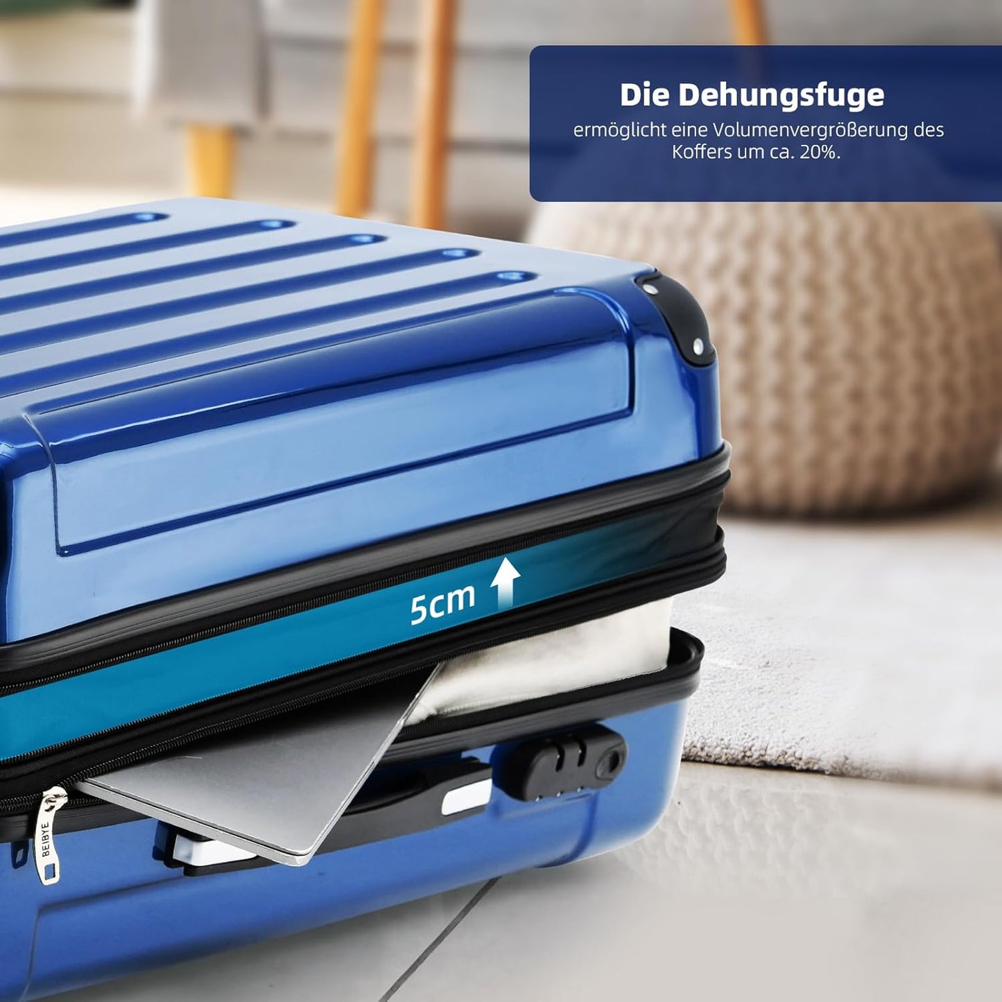 3-tlg. Hartschalenkoffer-Set, Blau SET