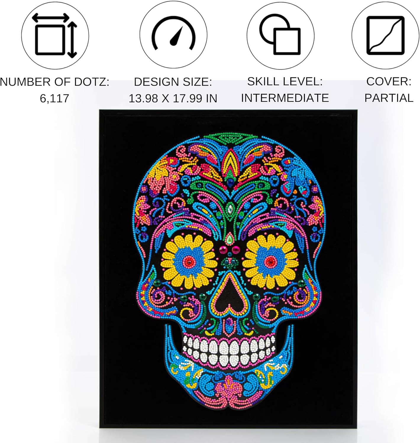 Diamond-Painting-Set Neon Totenkopf
