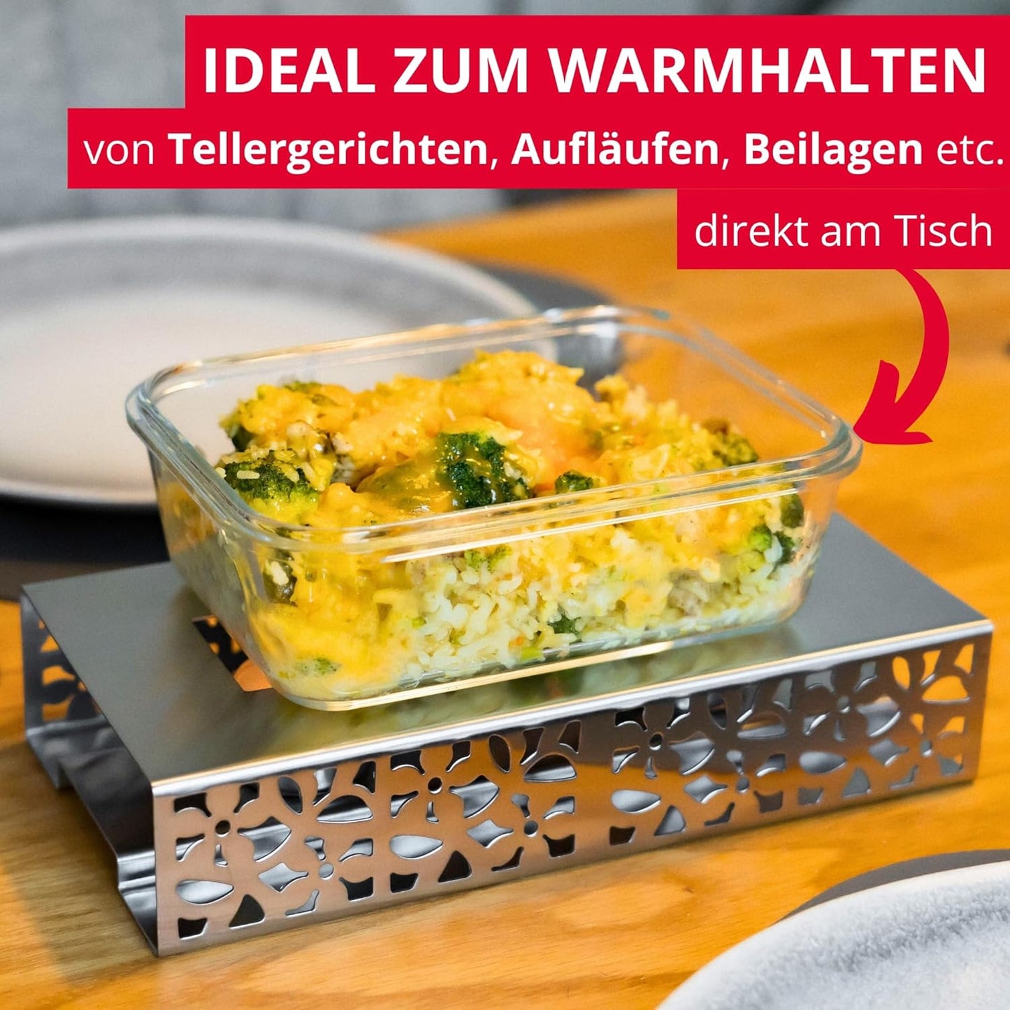Speisenwärmer mit Teelichtern, Speisenwärmer