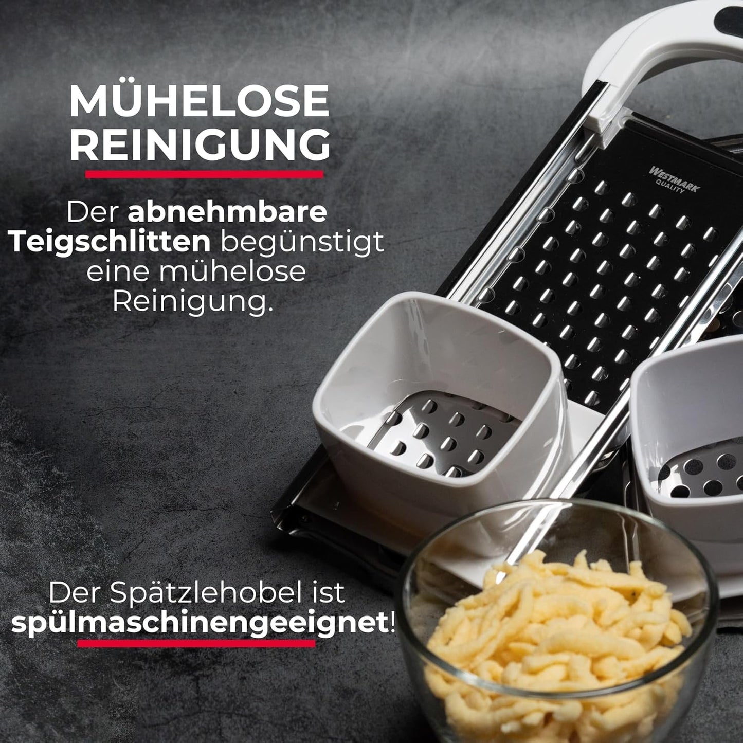 Spätzlehobel mit Teigschlitten, Knöpfle