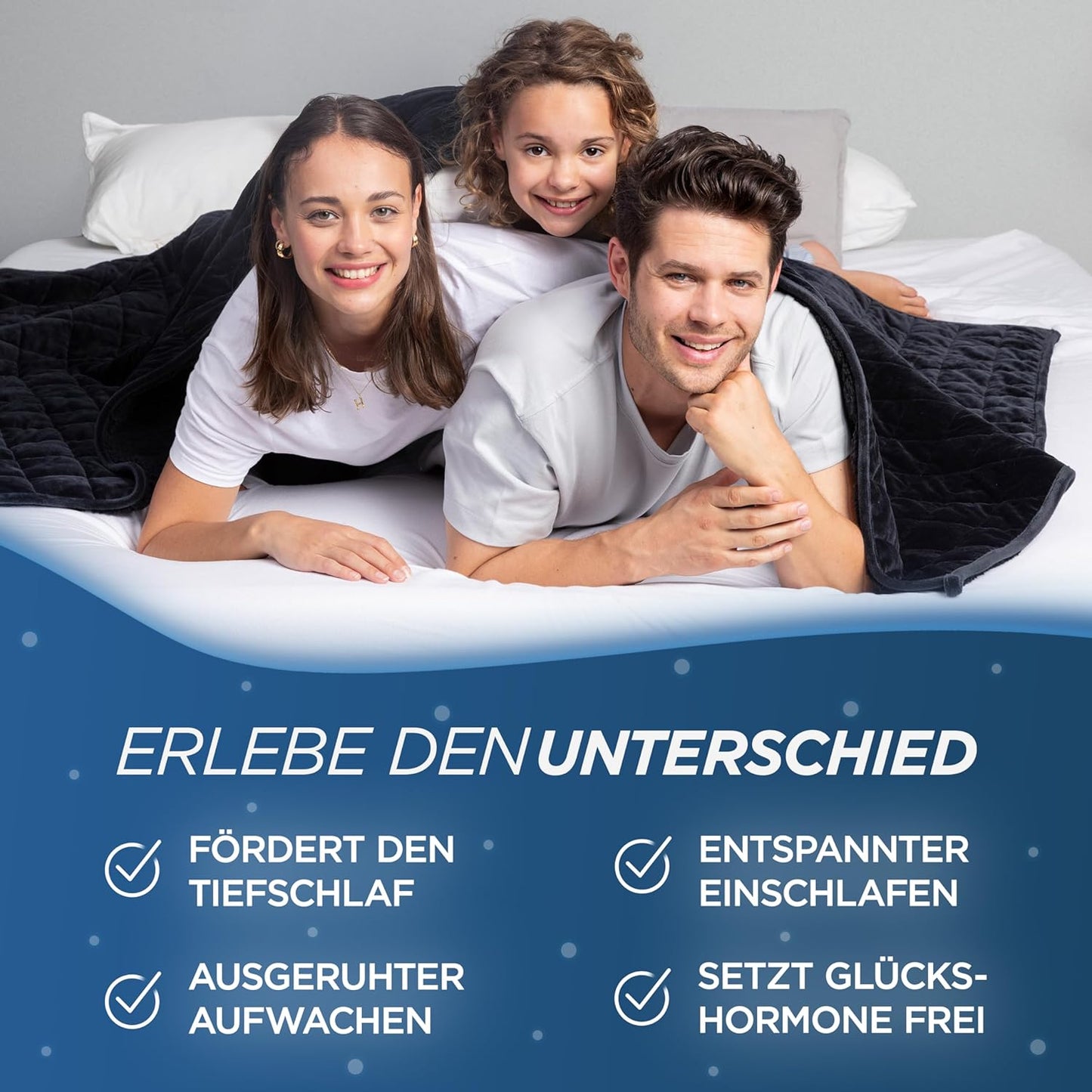 Gewichtsdecke 135x200cm Therapiedecke 3kg, Schwarz 3.0 Kilogramm