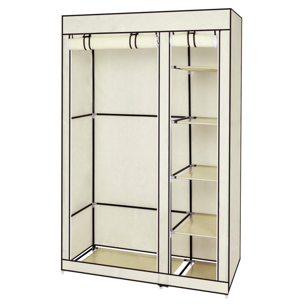 Faltbarer Stoffschrank, 110 x 45 x 175 cm Beige
