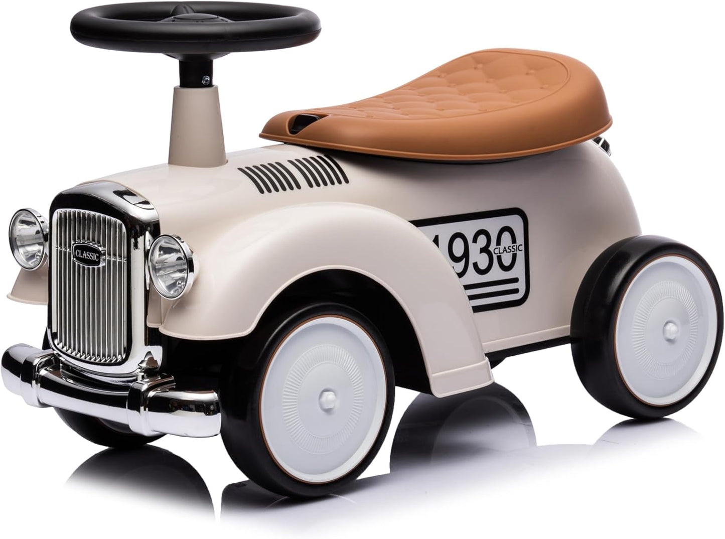 Retro-Rutschauto Classic mit Hupe, Elfenbein