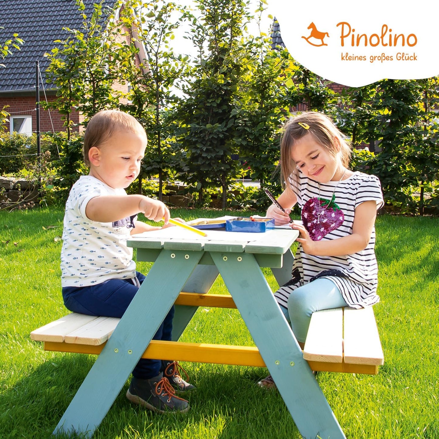 Kindersitzgarnitur Nicki für 4, Mehrfarbig 90 x 79 x 50 cm Single