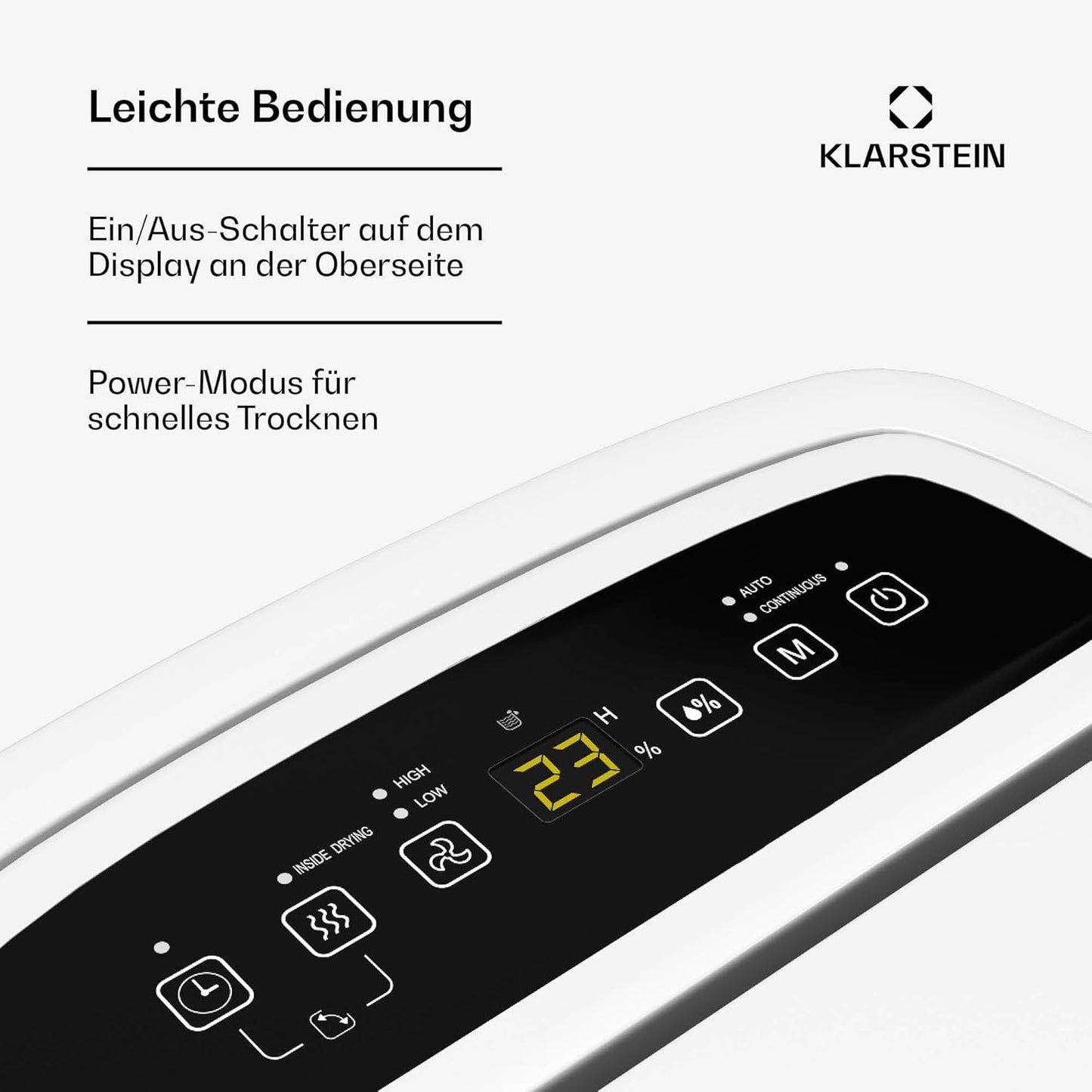 Luftentfeuchter mit Auto-Swing & Timer, 20 L Weiss