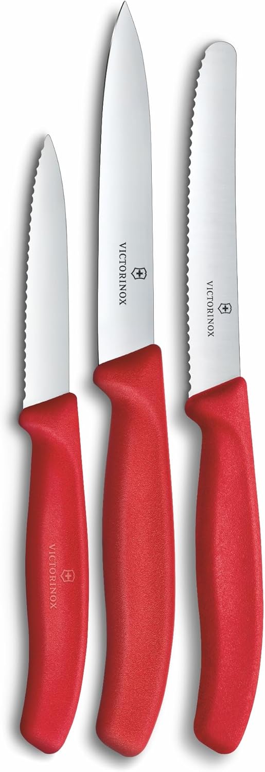 3-teiliges Küchenmesser-Set, Rot