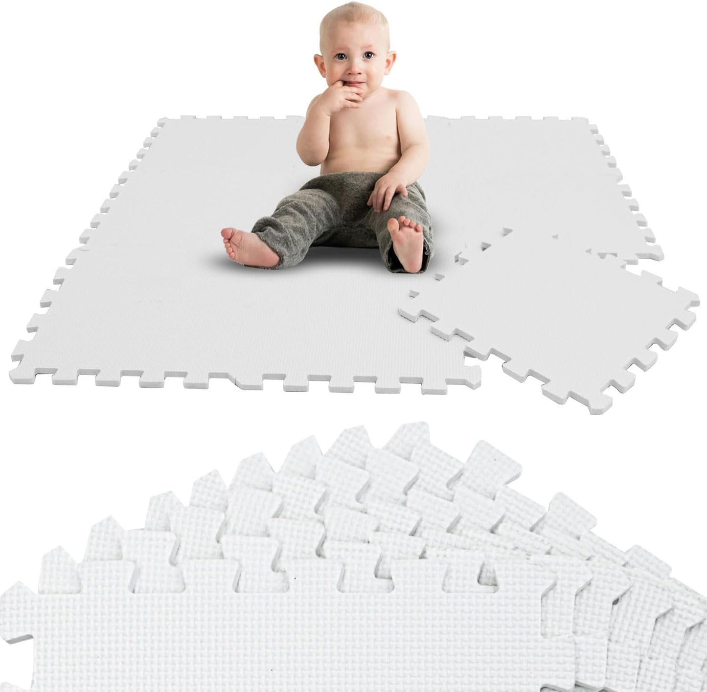 9-teiliges Puzzlematten Set, Weiss